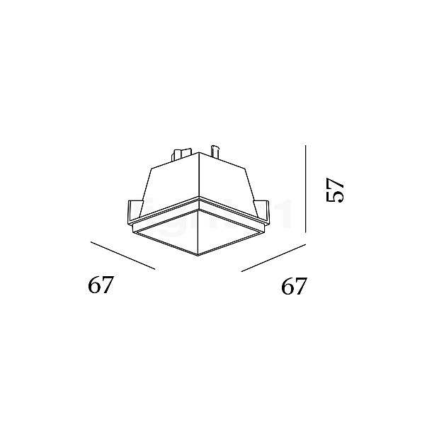 Wever & Ducré Reflector para Box mini 1.0 lámpara de techo dorado - alzado con dimensiones