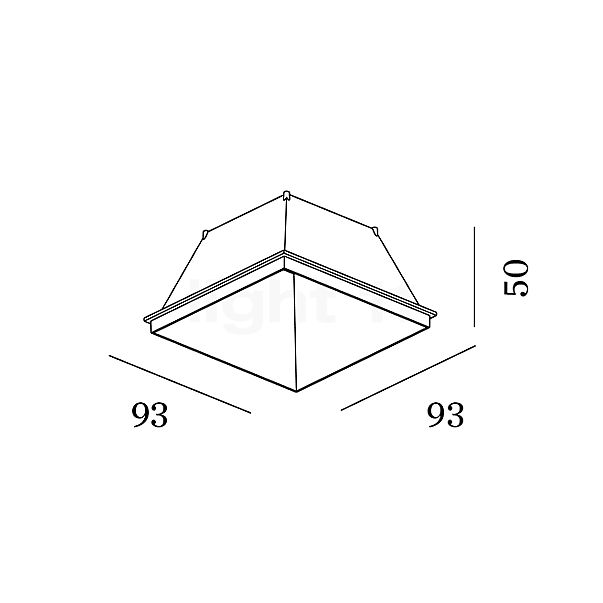 Wever & Ducré Reflektor für Box 1.0 Deckenleuchte negro - alzado con dimensiones