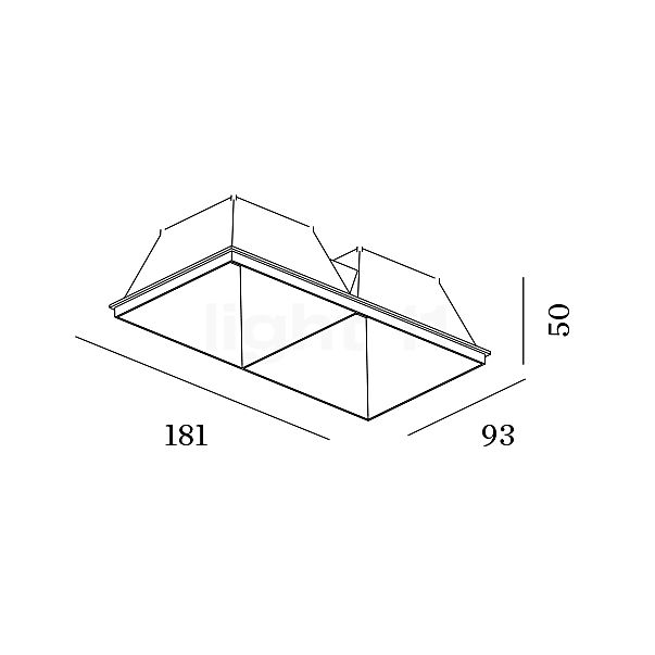 Wever & Ducré Reflektor für Box 2.0 Deckenleuchte negro - alzado con dimensiones