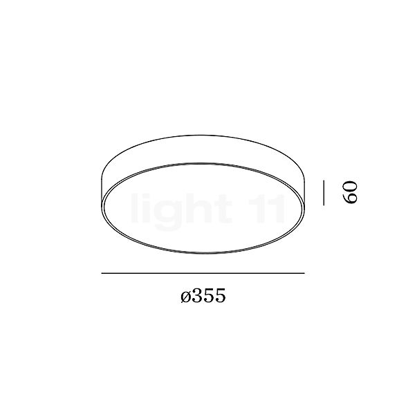 Wever & Ducré Roby 3.5 Ceiling Light LED IP44 black sketch