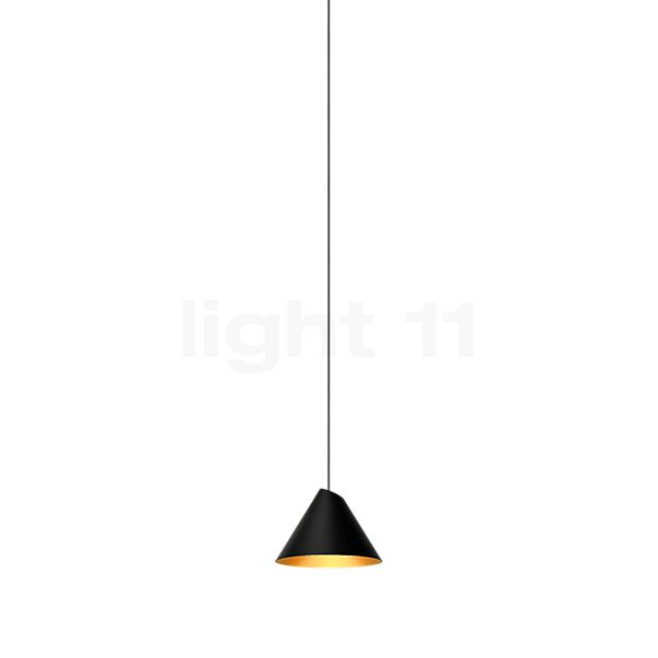 Wever & Ducré Shiek 1.0 LED Schirm schwarz/gold, Baldachin weiß
