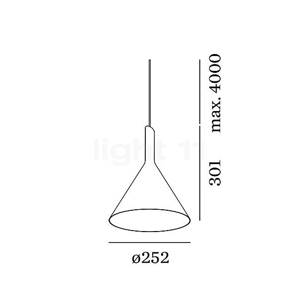 Wever & Ducré Shiek 3.0 LED lampenkap koper/plafondkapje wit schets