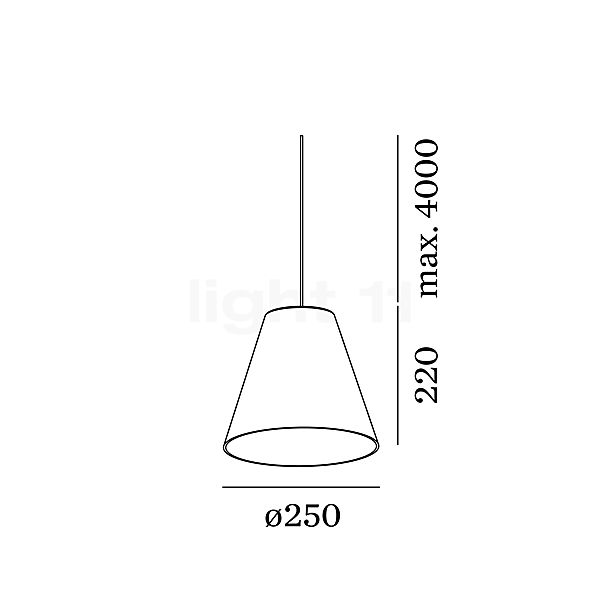 Wever & Ducré Shiek 4.0 LED lampenkap koper/plafondkapje wit schets