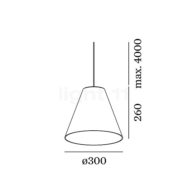 Wever & Ducré Shiek 5.0 LED lampenkap koper/plafondkapje wit schets