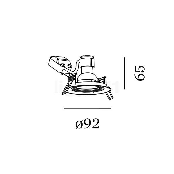 Wever & Ducré Spineo 1.0 Projecteur encastré noir - vue en coupe