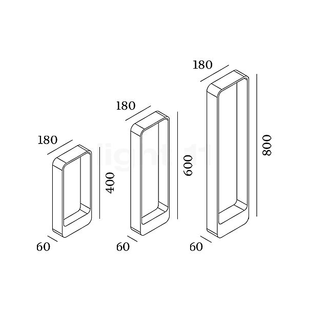 Wever & Ducré Tape Bolderarmatuur LED grijs - 60 cm schets