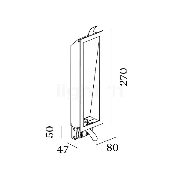 Wever & Ducré Themis 2.7 Wandeinbauleuchte LED weiß , Lagerverkauf, Neuware Skizze