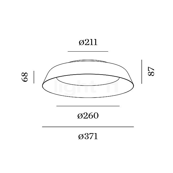 Wever & Ducré Towna 2.0 Plafonnier LED blanc - vue en coupe