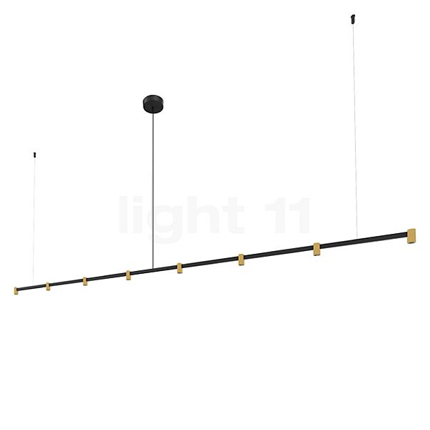 Wever & Ducré Trace 3.0 Hanglamp LED lineair - 8-lichts zwart mat/champagne - 3.000 K