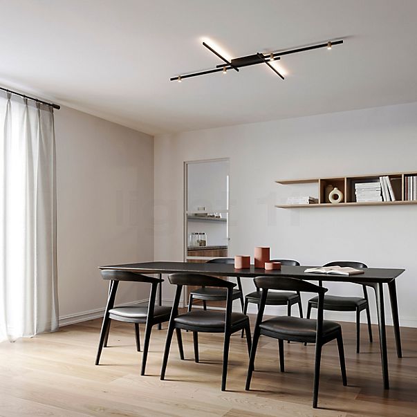 Wever & Ducré Trace Grid 2.0 Lampada da soffitto LED nero opaco/champagne