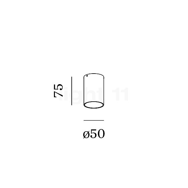 Wever & Ducré Tram 1.0 Spot LED blanc - 3.000 K - vue en coupe