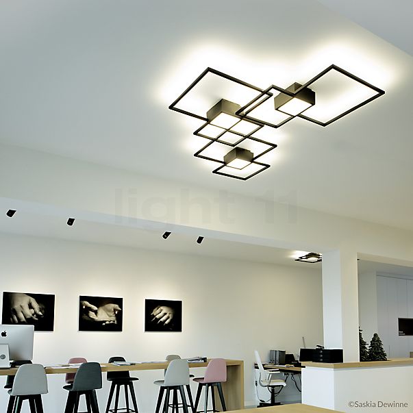 Wever & Ducré Venn 2.0, lámpara de techo y pared LED negro - 2.700 K