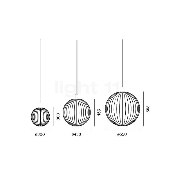 Wever & Ducré Wiro Globe Lampada a sospensione ø30 cm - nero , articolo di fine serie - vista in sezione