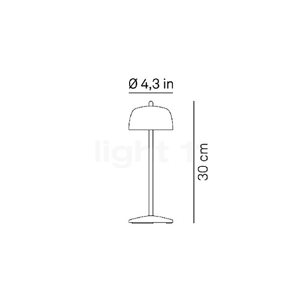 Zafferano Circe Battery Light LED copper sketch