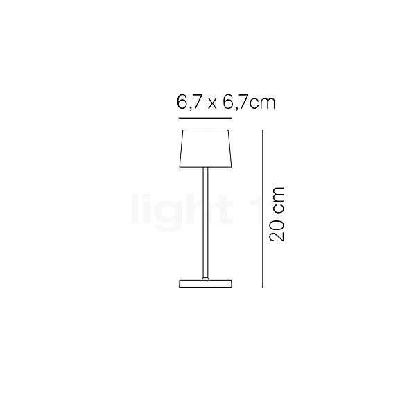 Zafferano Ofelia Akkuleuchte LED dunkelgrau - 20 cm Skizze