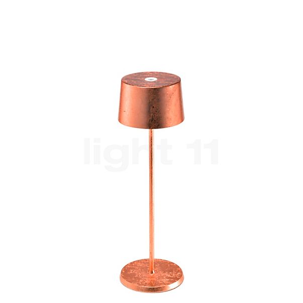 Zafferano Olivia, lámpara recargable LED cobre - 35 cm