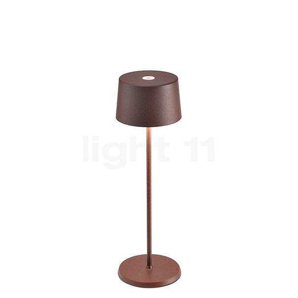 Zafferano Olivia, lámpara recargable LED marrón - 35 cm