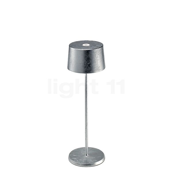 Zafferano Olivia, lámpara recargable LED plateado - 35 cm