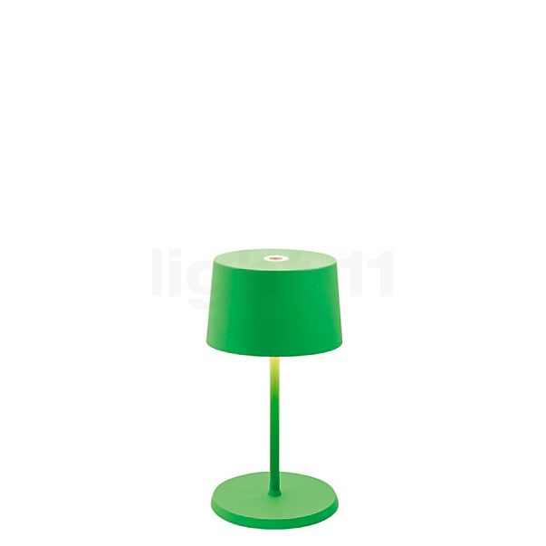 Zafferano Olivia, lámpara recargable LED verde - 22 cm