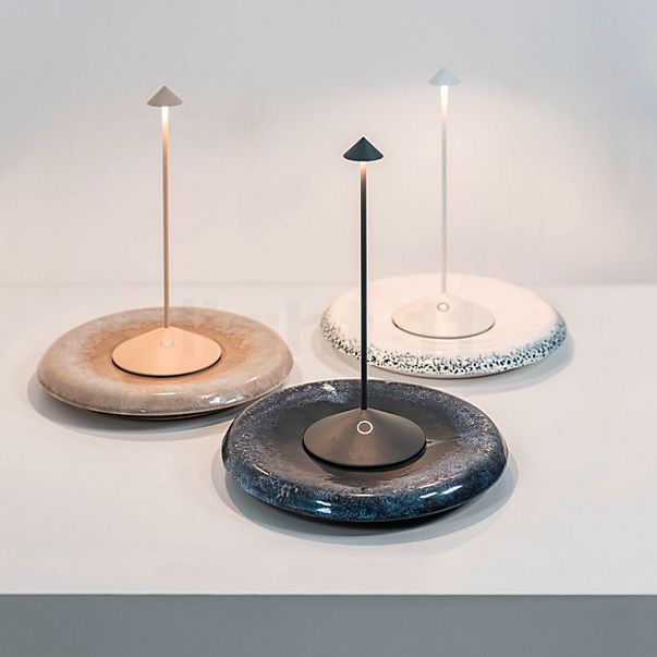 Zafferano Plaque en céramique pour Pina Lampe rechargeable LED bleu
