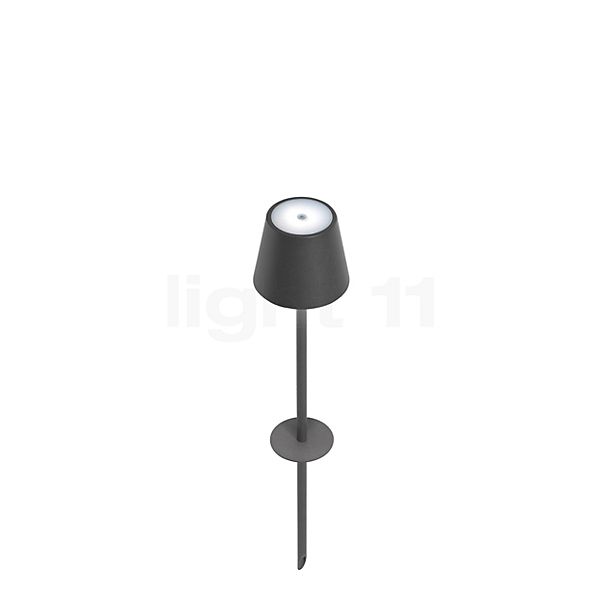 Zafferano Poldina Battery Light LED with Ground Spike dark grey