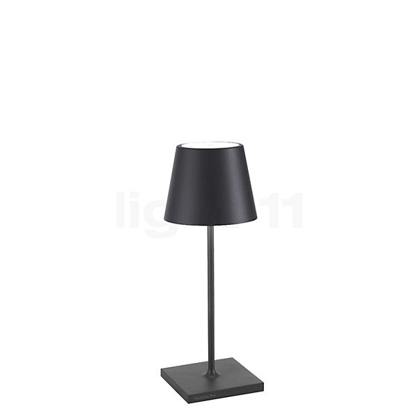 Zafferano Poldina, lámpara recargable LED gris oscuro - 30 cm