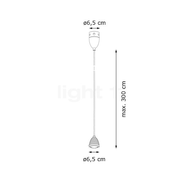 less 'n' more Athene A-BPL Pendant Light LED black, head aluminium , discontinued product sketch