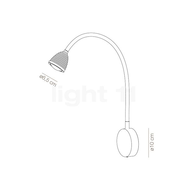less 'n' more Athene A-BWL Wall Light LED black, head black , discontinued product sketch