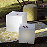 8 seasons design Shining Cube, lámpara de suelo blanco - 33 cm - incl. bombilla - incl. módulo solar - ejemplo de uso previsto