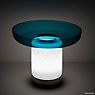 Artemide Bonta, lámpara recargable LED plato turquesa
