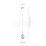 Measurements of the Artemide Castore Pendant Light ø14 cm in detail: height, width, depth and diameter of the individual parts.