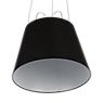 Artemide Tolomeo Mega Sospensione frame aluminium/shade parchment - ø42 cm - Thanks to the black fabric, the shade of this pendant light discreetly blends with any environment.