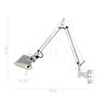 Measurements of the Artemide Tolomeo Micro Parete LED polished and anodised aluminium - 2,700 K in detail: height, width, depth and diameter of the individual parts.