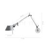 Measurements of the Artemide Tolomeo Mini Parete black in detail: height, width, depth and diameter of the individual parts.