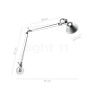 Measurements of the Artemide Tolomeo Parete black in detail: height, width, depth and diameter of the individual parts.