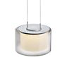 Bankamp Grand Flex, lámpara de suspensión LED 3 focos antracita mate/vidrio Groove - ø20 cm