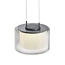 Bankamp Grand Flex, lámpara de suspensión LED 3 focos antracita mate/vidrio Groove - ø20 cm