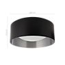 Dimensions du luminaire Bega Studio Line Plafonnier LED rond noir/aluminium mat - 51012.2K3 en détail - hauteur, largeur, profondeur et diamètre de chaque composant.