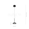 Measurements of the Bruck Blop Pendant Light LED black - 100° - high voltage in detail: height, width, depth and diameter of the individual parts.