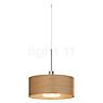 Bruck Cantara wood Pendant Light LED for Maximum System Low Voltage chrome glossy/lampshade oak bright - 30 cm