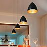 Bruck Silva Hanglamp LED lage spanning - ø16 cm chroom glanzend - glas zwart/goud productafbeelding