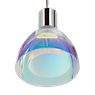 Bruck Silva Pendelleuchte LED Niedervolt chrom matt/glas blau/magenta - 11 cm - Faszinierende Farben zeichnen das dichroitische Glas aus.
