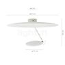 Dimensions du luminaire Catellani & Smith Lederam C Plafonnier LED blanc/nickel/blanc - ø80 cm en détail - hauteur, largeur, profondeur et diamètre de chaque composant.