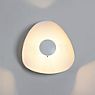 Catellani & Smith Lederam Manta CWS1 Applique/Plafonnier LED disque blanc, tige satinée, abat-jour blanc/doré