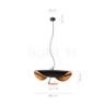 Measurements of the Catellani & Smith Lederam Manta Pendant Light LED gold/black/black-gold - ø100 cm in detail: height, width, depth and diameter of the individual parts.