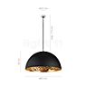 Measurements of the Catellani & Smith Stchu-Moon 02 Pendant Light black/gold - ø60 cm in detail: height, width, depth and diameter of the individual parts.