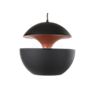 DCW Here Comes the Sun black/copper, ø10 cm - An unsual recess in the spherical body gives the luminaire a charming appearance.