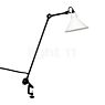 DCW Lampe Gras No 201, lámpara con pinza negra cónica blanco