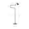 Measurements of the DCW Lampe Gras No 411 Floor lamp black/copper in detail: height, width, depth and diameter of the individual parts.