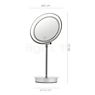 Measurements of the Decor Walther BS 15 Touch illuminated Makeup Mirror chrome glossy , Warehouse sale, as new, original packaging in detail: height, width, depth and diameter of the individual parts.